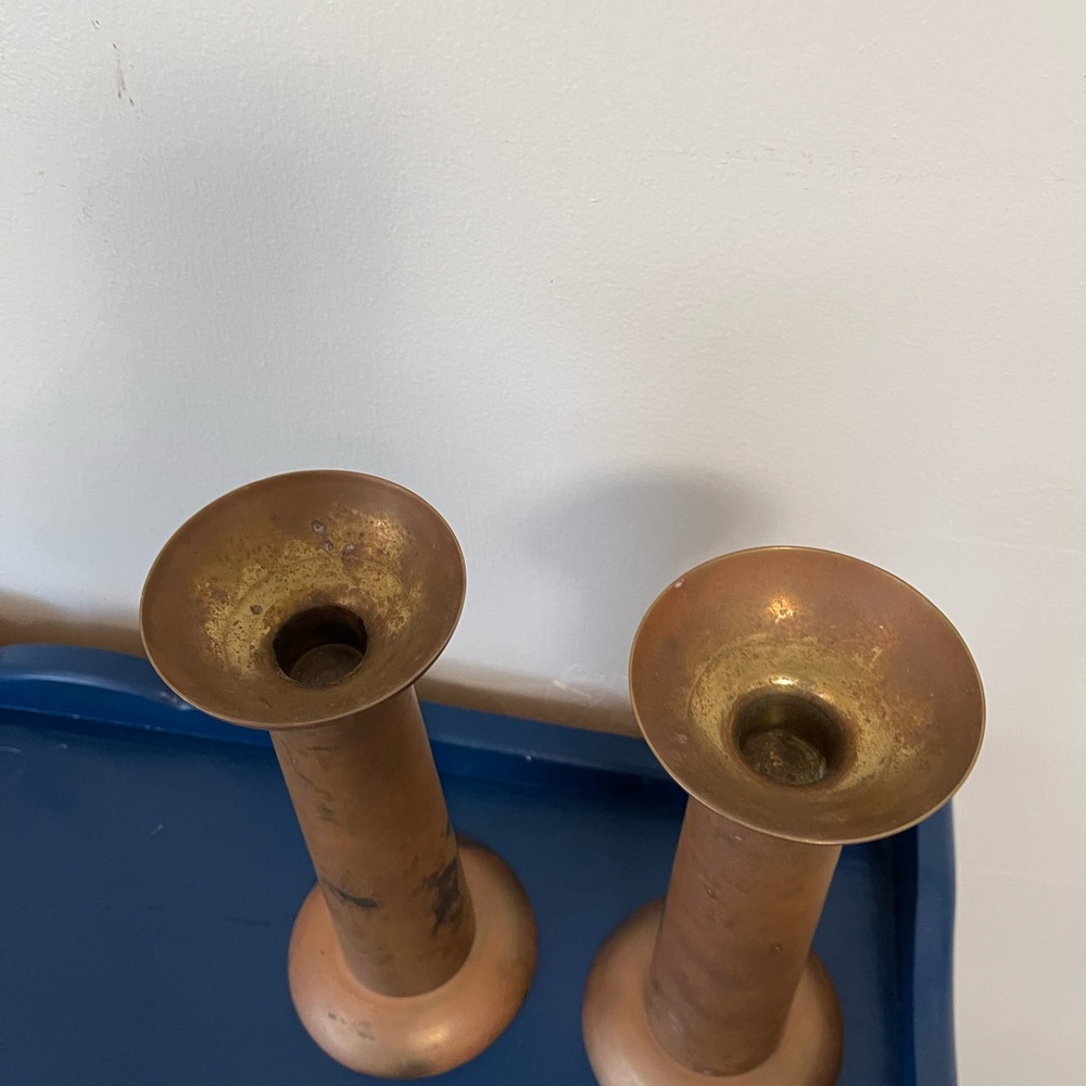 Antique Bronze Candle Holders - Picture 2 of 4